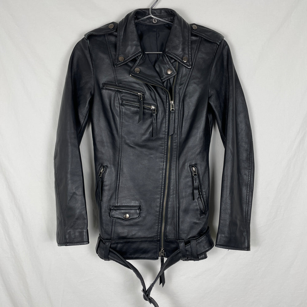 5351 Pour Les Femmes Leather Biker Jacket