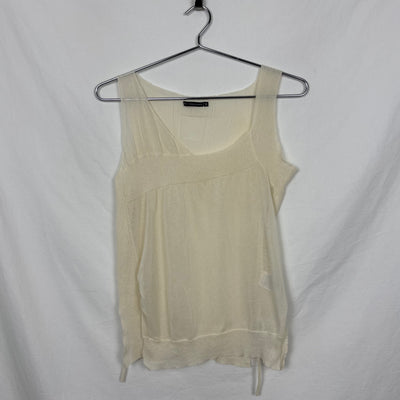 Marithe + Francois Girbaud Sheer Asymmetric Knit Tank Top