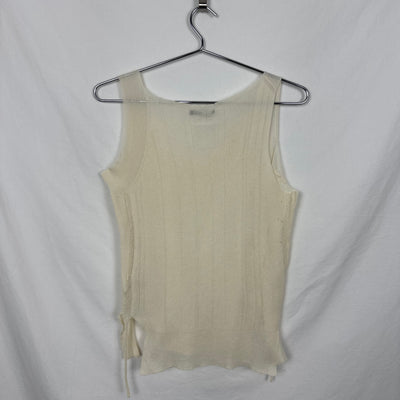 Marithe + Francois Girbaud Sheer Asymmetric Knit Tank Top