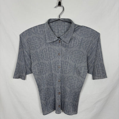 Issey Miyake Pleats Please Patterned Short Sleeve Blouse