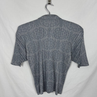 Issey Miyake Pleats Please Patterned Short Sleeve Blouse