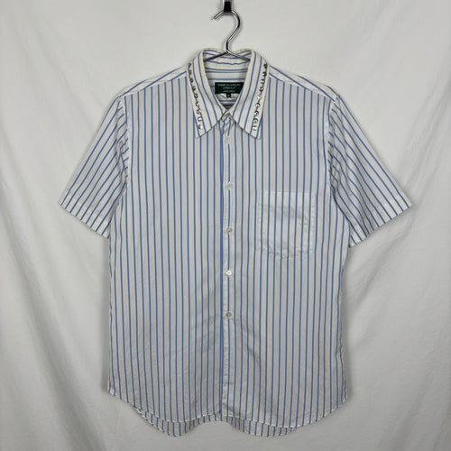 Comme Des Garçons Studded Collar Striped Blouse