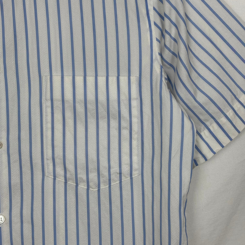 Comme Des Garçons Studded Collar Striped Blouse