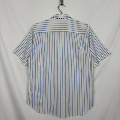 Comme Des Garçons Studded Collar Striped Blouse