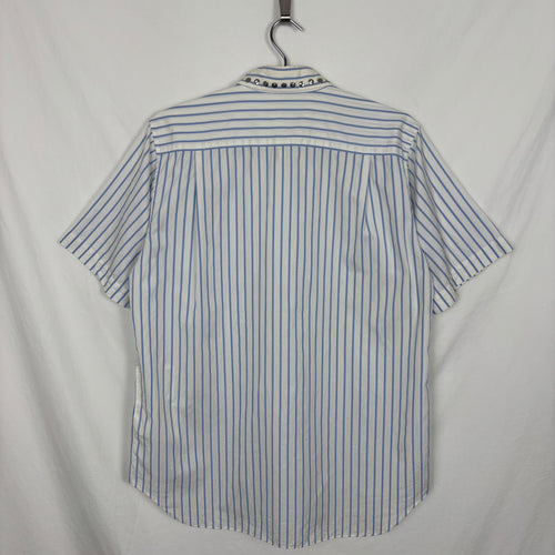 Comme Des Garçons Studded Collar Striped Blouse