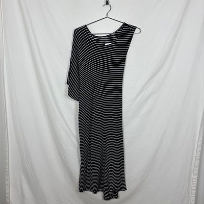 Maison Margiela Striped Asymmetrical Maxi Dress