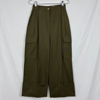 2019 Alexander McQueen Wide Leg Pleated Cargo Pants