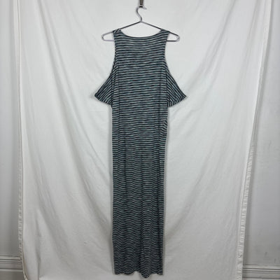 Maison Margiela Cold Shoulder Striped Maxi Dress