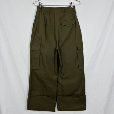 2019 Alexander McQueen Wide Leg Pleated Cargo Pants