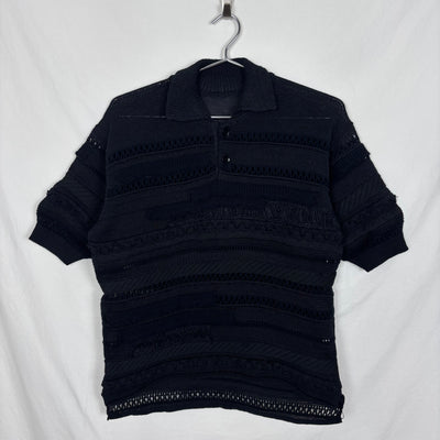 Yohji Yamamoto Y's Openwork Knit Polo Top