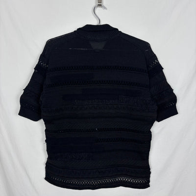 Yohji Yamamoto Y's Openwork Knit Polo Top