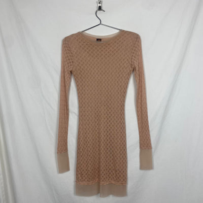 90s Jean Paul Gaultier Patterned Lace Long Sleeve Dress