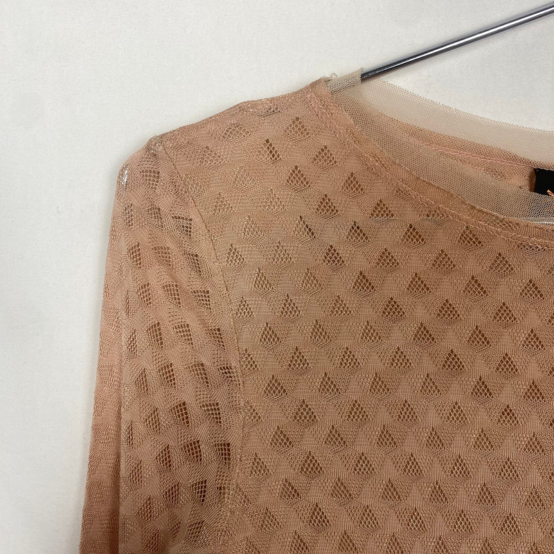 90s Jean Paul Gaultier Patterned Lace Long Sleeve Dress