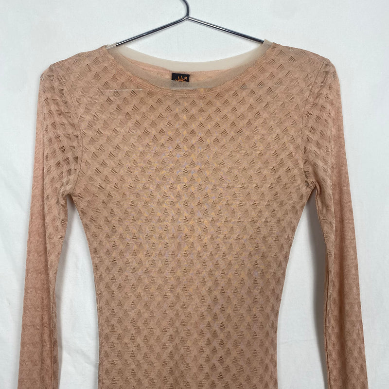 90s Jean Paul Gaultier Patterned Lace Long Sleeve Dress
