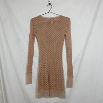 90s Jean Paul Gaultier Patterned Lace Long Sleeve Dress