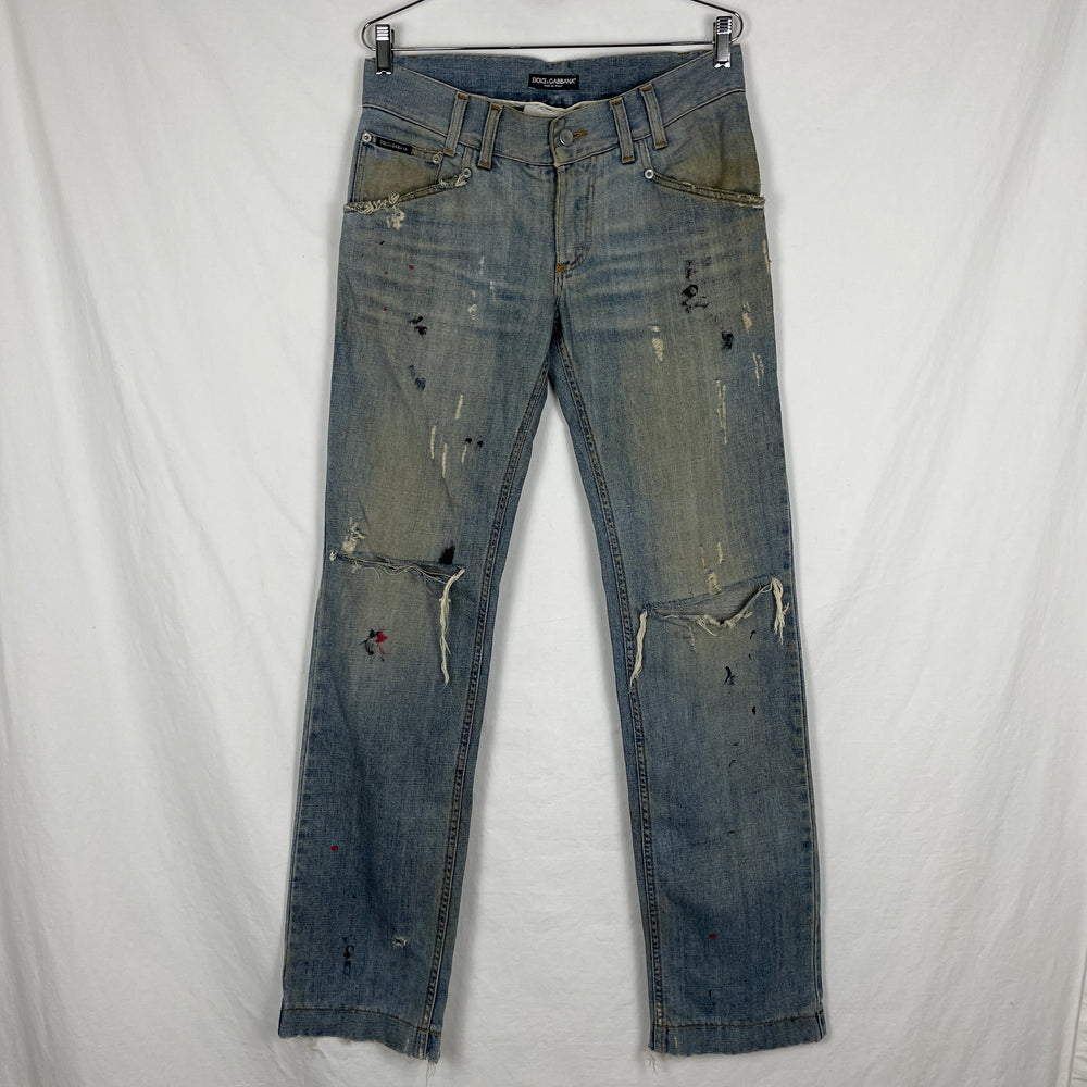 Dolce&Gabbana Paint Crush Denim Pants