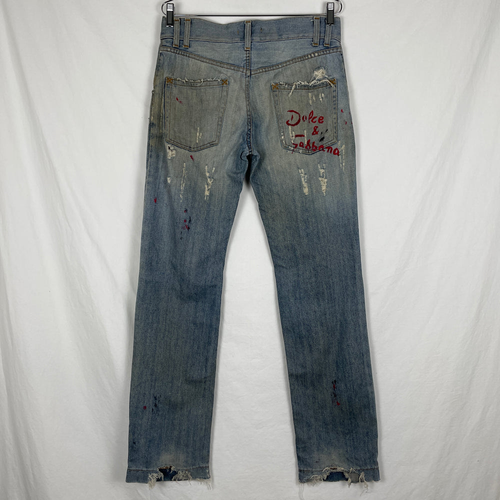 Dolce&Gabbana Paint Crush Denim Pants