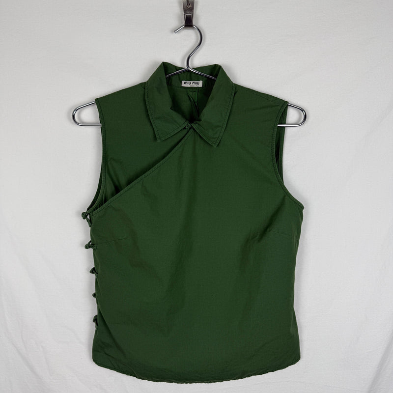 SS03 Miu Miu Knot Closure Sleeveless Blouse
