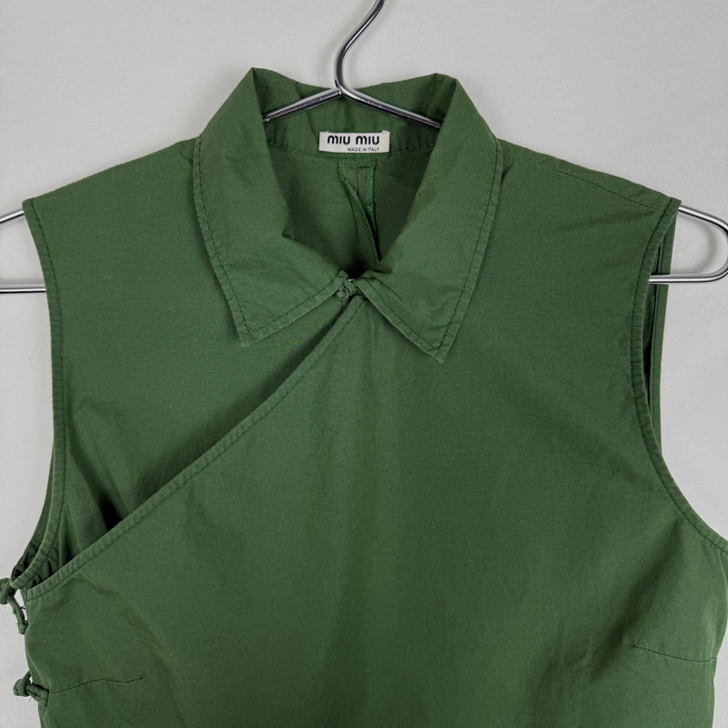 SS03 Miu Miu Knot Closure Sleeveless Blouse