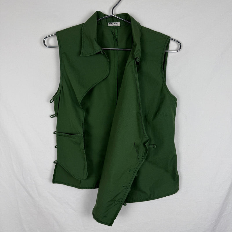 SS03 Miu Miu Knot Closure Sleeveless Blouse