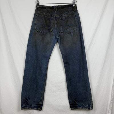 00s Rick Owens Slab Waxed Distressed Mudwash Jeans