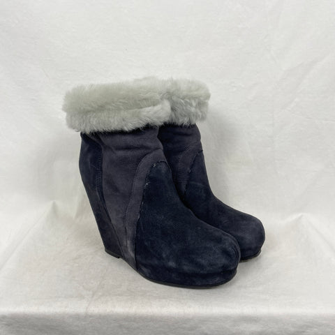 FW10 Rick Owens "Gleam" Fur Lined Wedge Boots