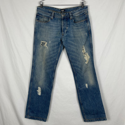 00s Dolce&Gabbana Distressed Low Rise Jeans