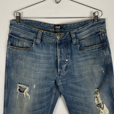 00s Dolce&Gabbana Distressed Low Rise Jeans