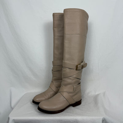 Chloe by Phoebe Philo Knee High Lined Riding Boots (Beige)