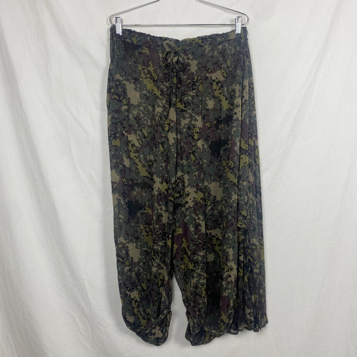 Yohji Yamamoto Noir Sheer Camouflage Cropped Pants