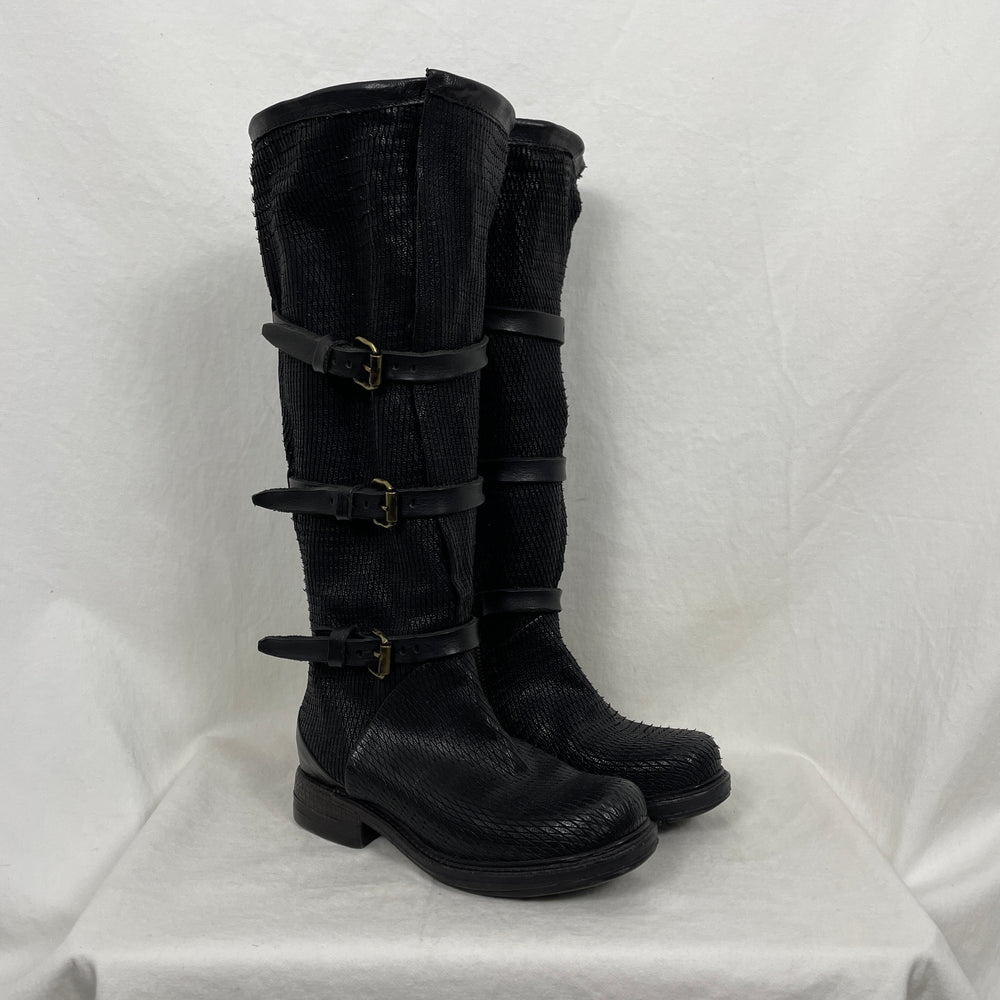 A.S.98 Buckle Strap Knee High Boots