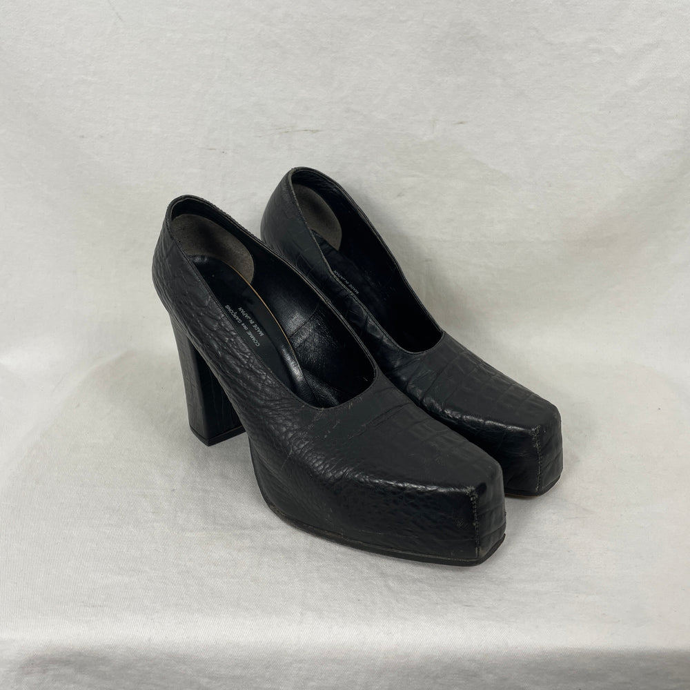 00s Junya Watanabe Square Toe Croc Heels