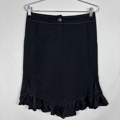 90s Marithe Francois & Girbaud Hem Frill Mini Skirt