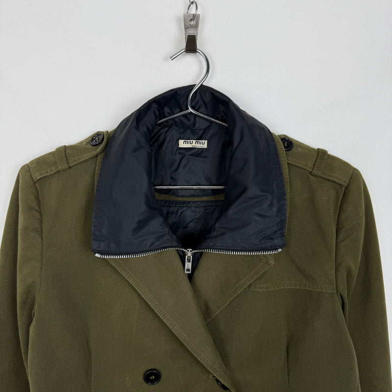 00s Miu Miu Double Layered Military Top Coat