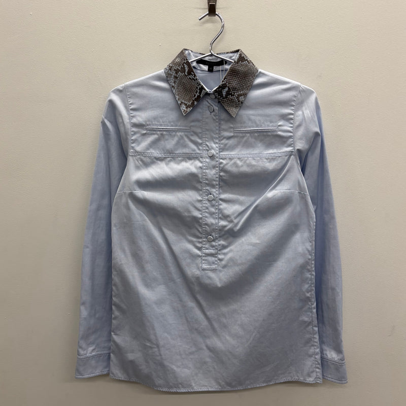 Gucci Snakeskin Collar Button Up Shirt