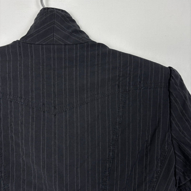 00s Costume National Striped Short Sleeve Blouse