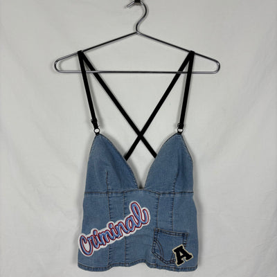 00s Dolce & Gabbana Denim Open Back Tank Top