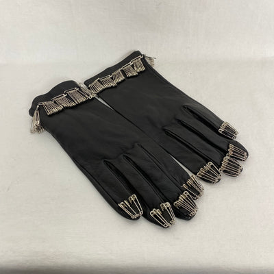 Moschino Leather Safety Pin Gloves