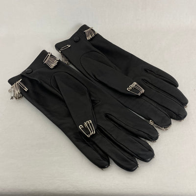 Moschino Leather Safety Pin Gloves
