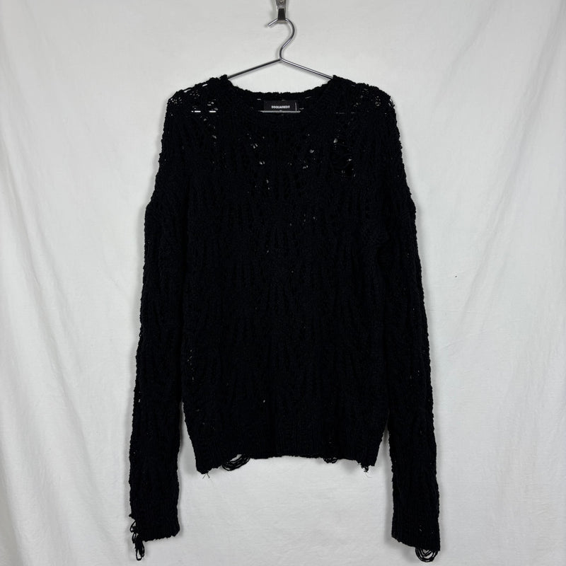 00s Dsquared2 Distressed Oversized Loose Knit Sweater