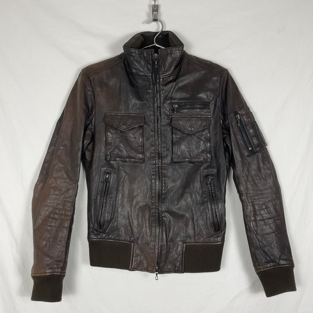 00s Shellac Cargo Pocket Leather Jacket