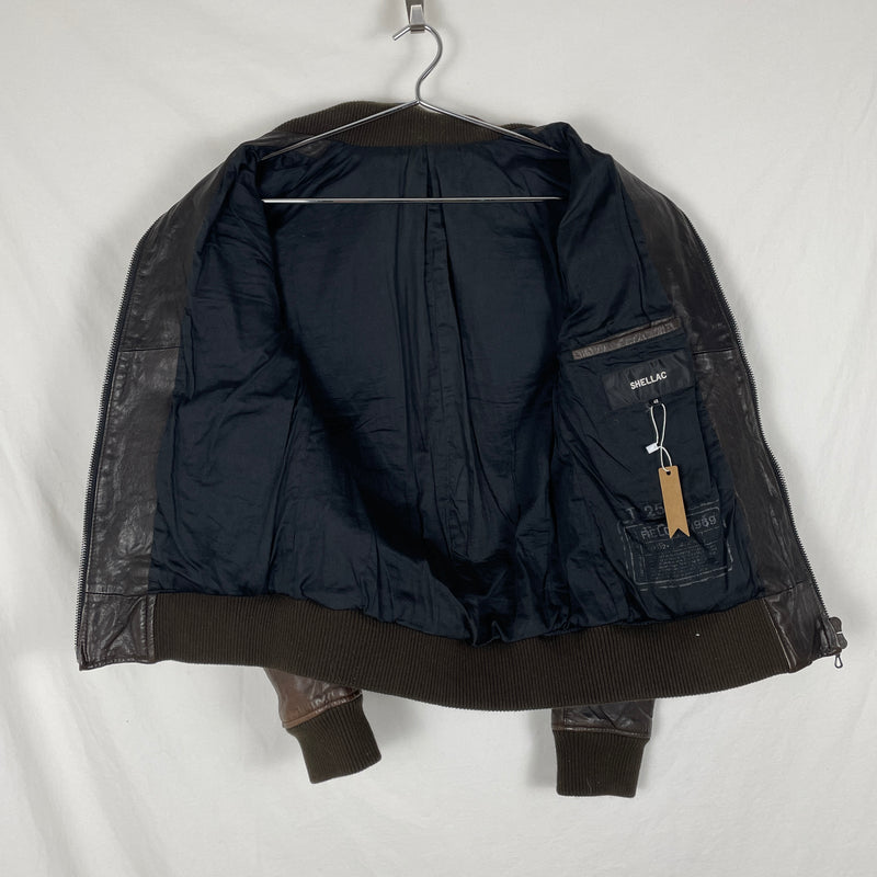 00s Shellac Cargo Pocket Leather Jacket