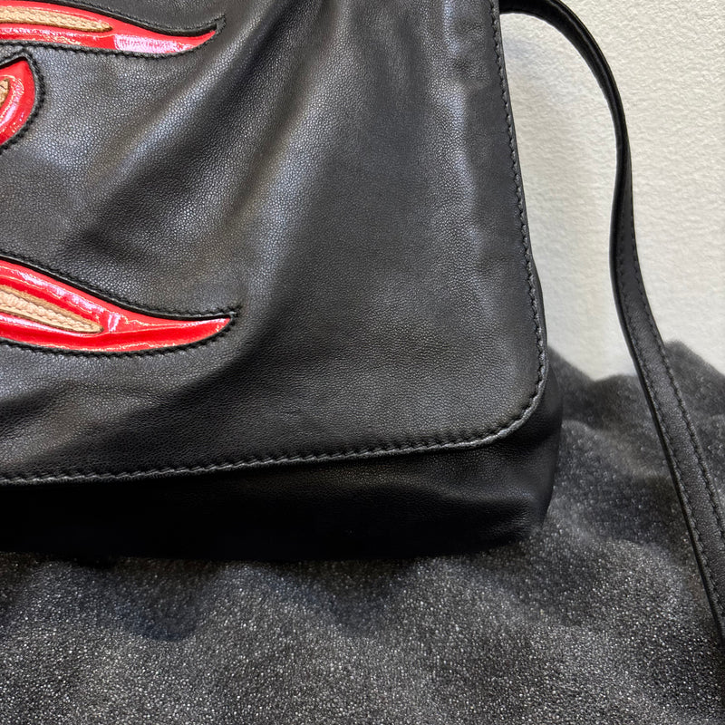 Prada Flame Leather Crossbody Clutch Bag