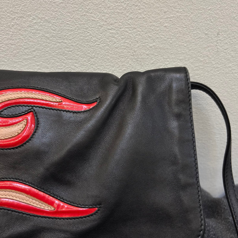 Prada Flame Leather Crossbody Clutch Bag