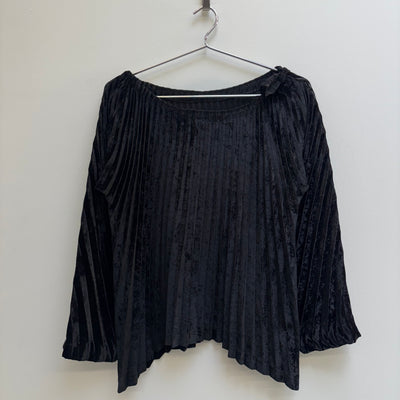 Issey Miyake Pleats Please Black Velvet Longsleeve