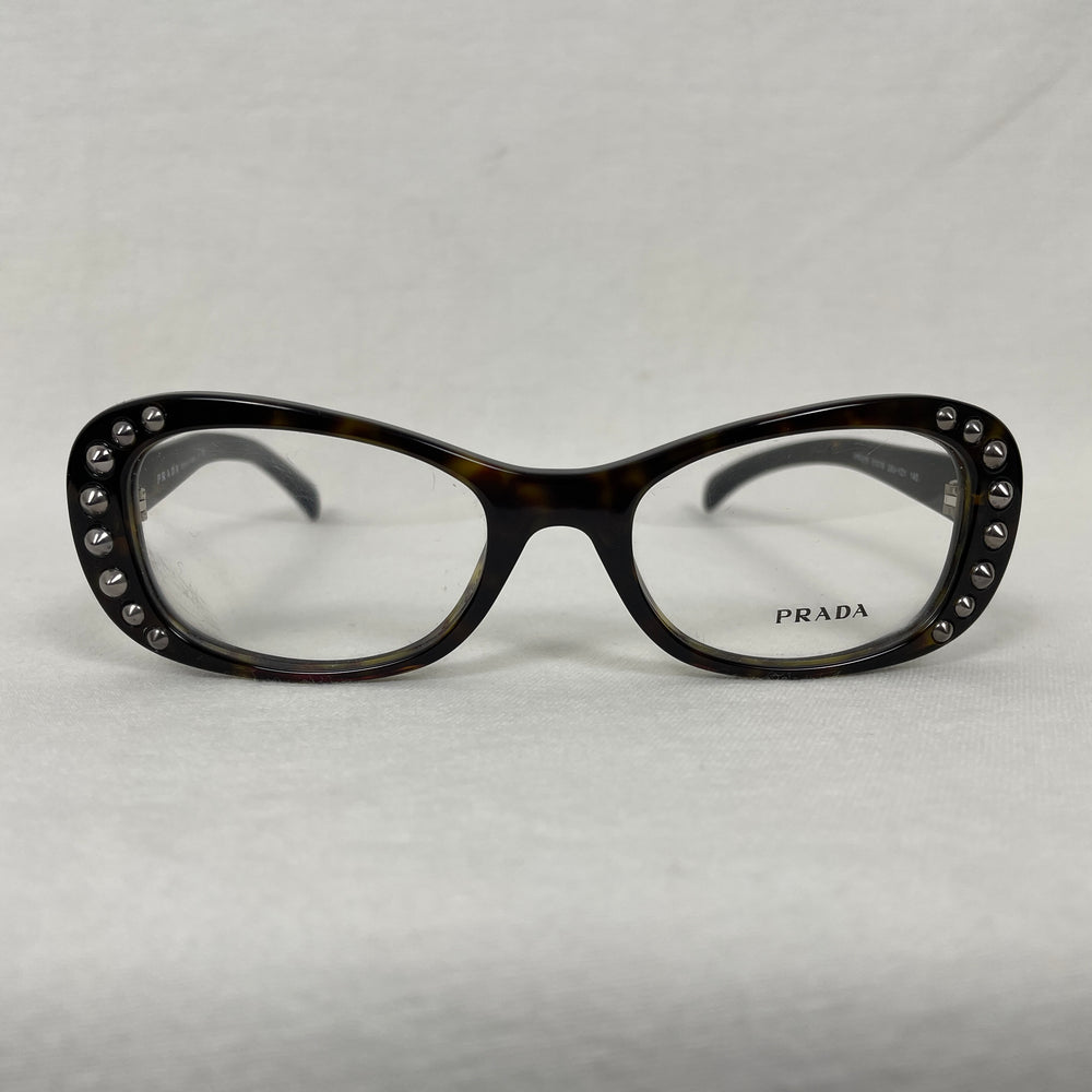 Prada Studded Glasses Dark Brown Tortoise