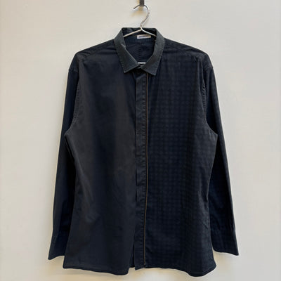 Dirk Bikkembergs Half Patterned Button Up Shirt