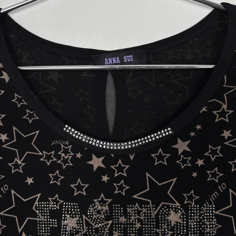 Anna Sui Sheer Star Print Longsleeve Shirt