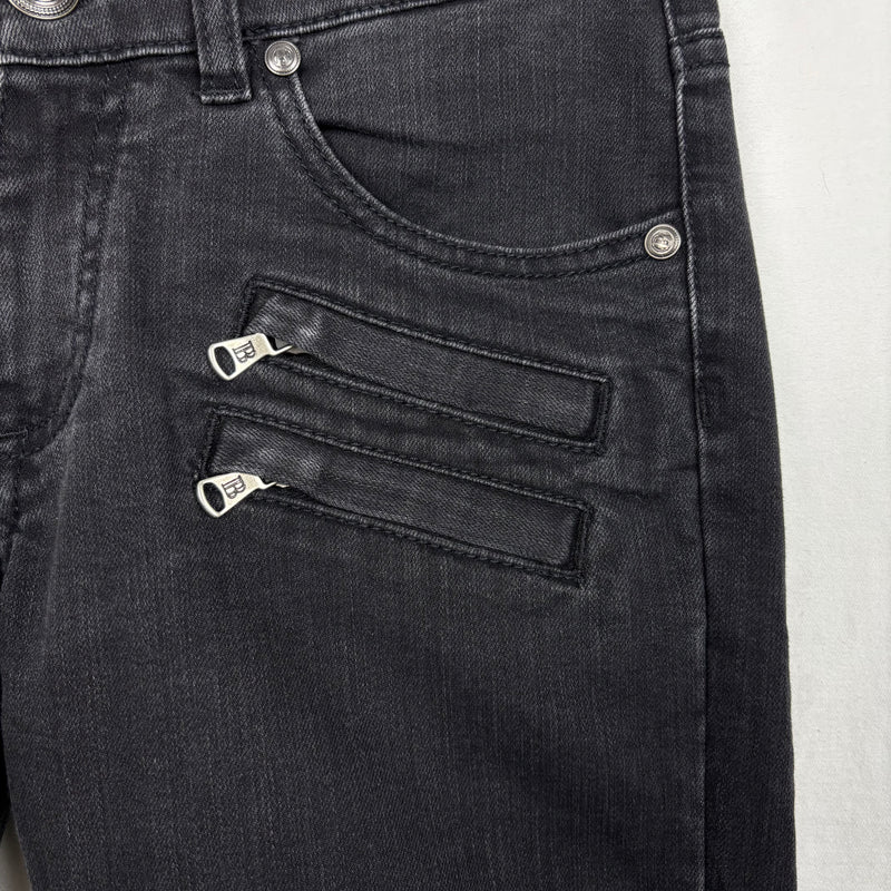 Pierre Balmain Skinny Moto Jeans