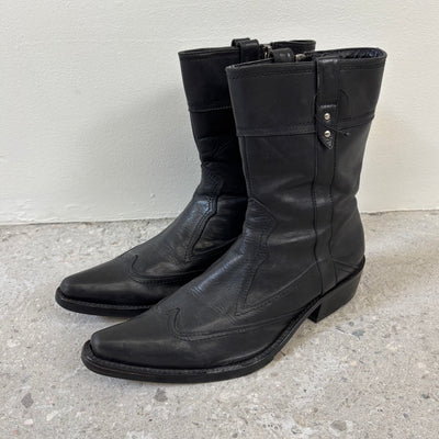 5351 Pour Les Hommes Pointed Leather Cowboy Boots